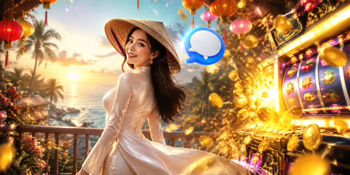 Khung cảnh người chơi slot game tại Buôn Ma Thuột cùng chiếc nón lá