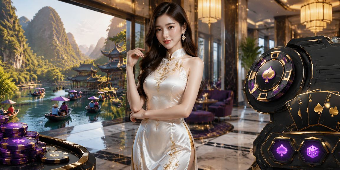 Người chơi đặt cược esports tại Ninh Bình qua ứng dụng di động trong trang phục áo dài
