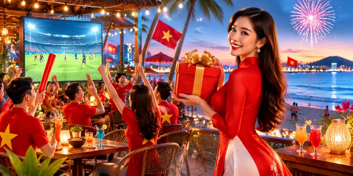 Người phụ nữ mặc áo dài tham gia cá cược casino tại Vũng Tàu bên bờ biển